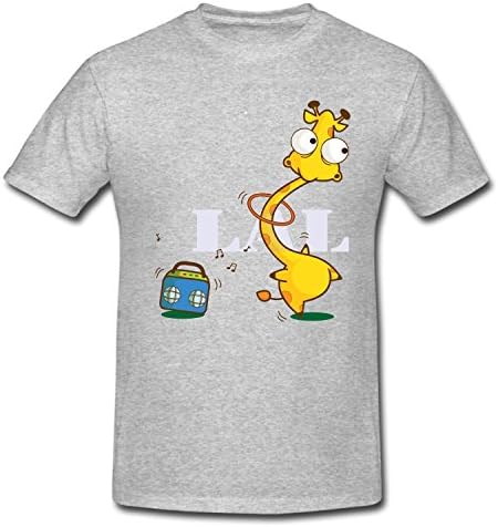 VOTVO Boys&Girls Cute Giraffe Cotton Tee Shirt grey 4T