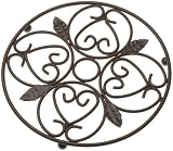 Round Scroll Leaves Wrought Iron Trivet