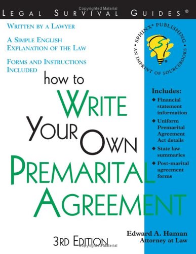 How to Write Your Own Premarital Agreement: With Forms (Legal Survival Guides)