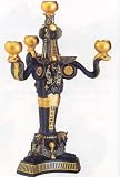 Egyptian King Tut Sphinx Cobra Snake Votive Candelabra Candle Holder