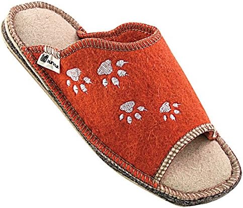 Open-Toe "Paws" Wool Women's Slippers Size 8