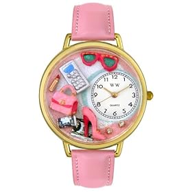 Whimsical Watches Women's Shopper Mom Pink Leather Watch #G1010008