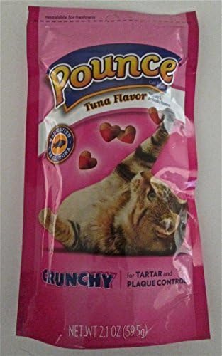 Pounce Tuna Flavored Cat Treat Crunchy Snack 2.1 oz (Pack of 2) by Pounce