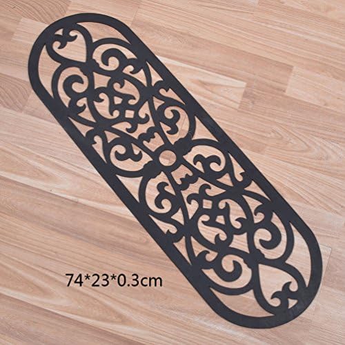 1PC Black Rubber Scroll Pattern Stair Treads Step Mat Antiskid Safety Pad Hot XZ:Oval