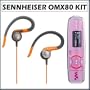 Sennheiser OMX80 Sport Series II Stereo Clip On Ear Phones For Sports in Orange w/ Sony 1GB Walkman MP3 Player in Pink