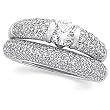14K White Gold Diamond Wedding Set - 1.92 Ct.