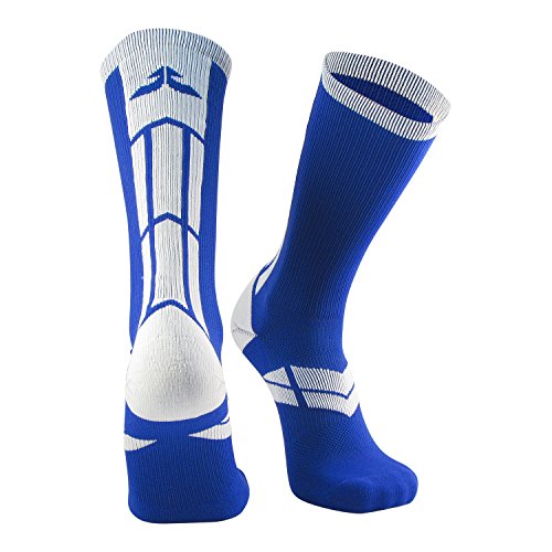 Epivive Velocity Royal Blue & White Football, Basketball, Lacrosse Socks (Medium)
