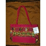 Womens Handbag Pink Banjara Mirrors Boho Purse Totes