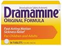Dramamine Original Formula Fast Acting Motion Sickness Relief Tablets, 50 mg, 36-Count Boxes (Pack of 2)
