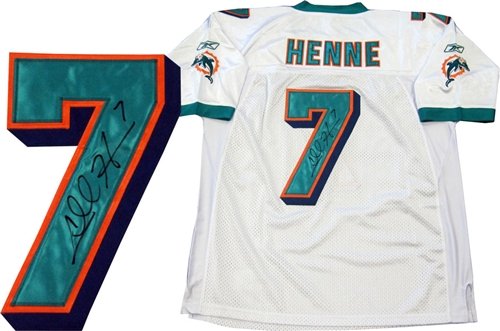 Chad Henne Autographed/Hand Signed Authentic Miami Dolphins White Jersey