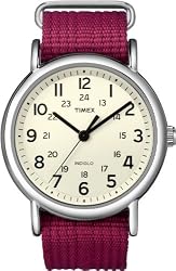 Timex Women's T2N652KW Weekender Fushia Slip Through Strap Watch