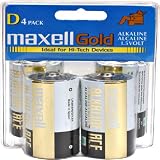Maxell 4-Pack "D" Alkaline Batteries (LR20D4PK)