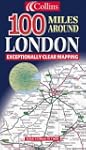 Carte routi�re : 100 Miles Around Lon...