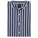 Mens Nightshirt - Grandad Collar Blue Stripe by The best Nightshirt Co.