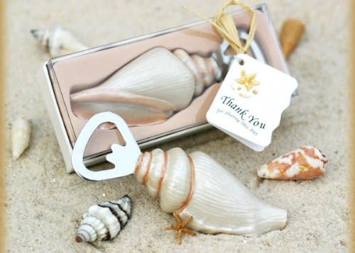 "Shore Memories" Sea Shell Bottle Opener with Thank you Tag - Set of 12
