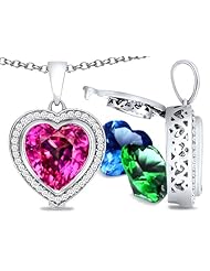 Switch-It Gems (tm) Heart Shape 10mm Stone Pendant with 12 Interchangeable Simulated Birthstones