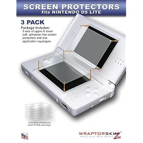 WraptorSkinz Nintendo DS Lite Screen Scratch Protector (3 Pack)