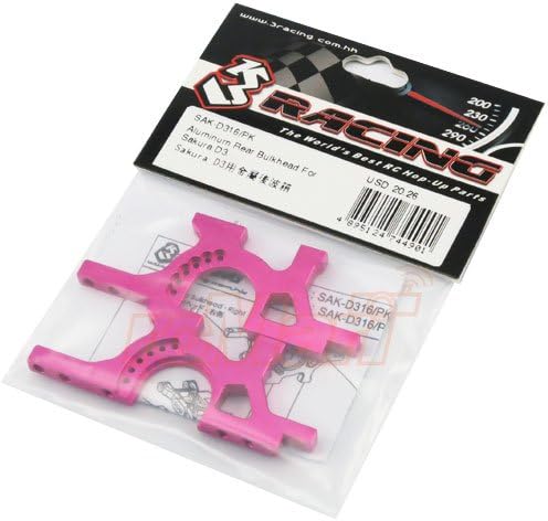 3Racing Aluminum Rear Bulkhead For Sakura D3 #SAK-D316/PK