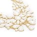 Fashion Gold Tone Chain White Water Drop Resin Beads Hollow Pendant Statement Necklace