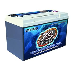 XS POWER D3100 12 Volt 5000 Amperes Car Audio AGM Power Cell Battery with Terminal Hardware and Installation Instructions