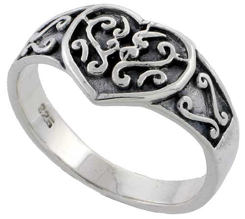Sterling Silver Heart Celtic Ring