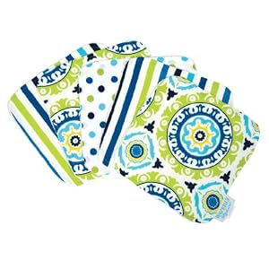 Trend Lab Waverly Solar Flair Wash Cloth Set, Blue/Green, 5 Count
