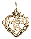  : 14k Yellow Gold "Sweet 16" Charm