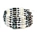 Jewelry : Magnetic Wrap Necklace/Bracelet - Black with Fresh WaterPearls 36 Inch in Length
