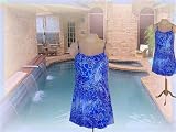 It Figures! Slender Thighs Collection Princess Seam Batik Print Swimdress Swimsuit RETAIL VALUE $109