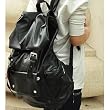 black leather backpack