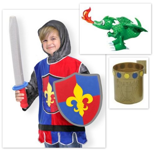 Melissa & Doug Knight Costume with Inflatable Dragon Set of 3 Items