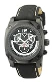 Invicta 4506 Corduba Machine Welded Chronograph Watch with Anti Reflective Mineral Glass, Techno Material Strap and Machine Welded Stainless Steel Black Ionised Case