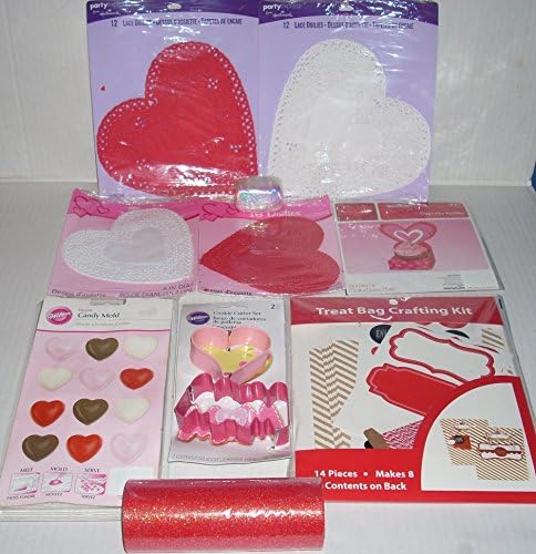 Treat Bag Crafting Kit Wilton Candy Mold &amp; Cookie Cutters Doilies Ribbon Tulle~bundle~10 Items~total 76 Pieces