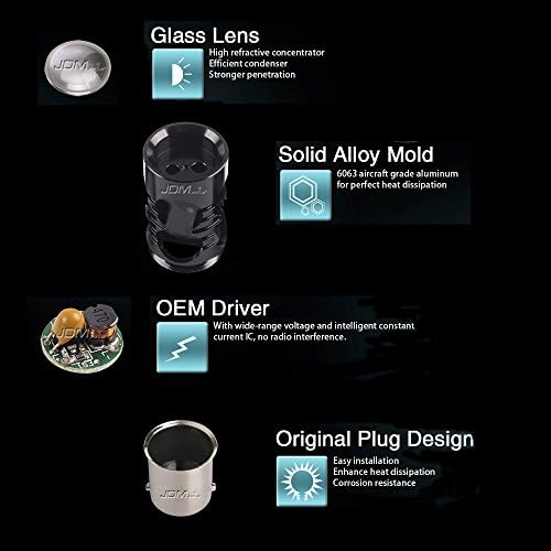 JDM ASTAR 1200 Lumens Extremely Bright 144-EX Chipsets PSX26W LED Bulbs with Projector for DRL or Fog Lights, Xenon White