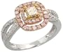 14k White Gold Square Solitaire Ring, w/ 1.00 Carat Brilliant Cut & Princess Cut Diamonds, 7/16 in. (11mm) wide