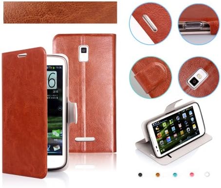 Lanzero Lenovo K900 Snap-on Thin Side Flip(Stand/Id Card Slot/magnetic Closure) Premium Pu Synthetic Leather Cover Case with FREE Ultimate Clear Plus Screen Protector For Lenovo K900 (Blown)