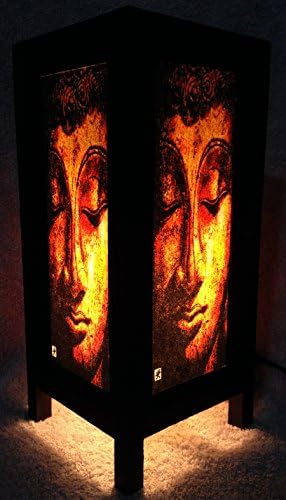Thai Vintage Handmade ASIAN Oriental Art Buddha style Bedside Table Lamp or Home Garden Decoration.