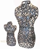 Monaco Dress Form Silver Torso Mannequin Set