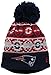 NFL New England Patriots New Era Retro Chill Pom Beanie, One Size, Blue