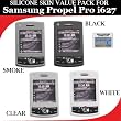 Silicone Skin 4 pc. Value Pack for your Samsung Propel Pro i627 (Black, White, Clear, Smoke) Bonus DBRoth Microfiber Cleaning Cloth Included