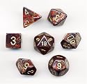 Polyhedral 7-Die Scarab Dice Set - Blue Blood with Gold