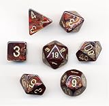 Polyhedral 7-Die Scarab Dice Set - Blue Blood with Gold