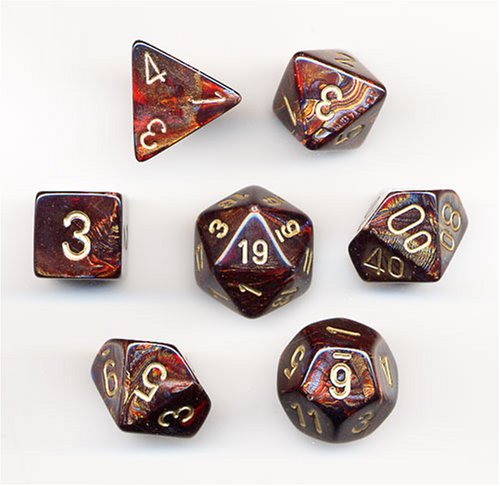 Chessex Dice: Polyhedral 7-Die Scarab Dice Set - Blue Blood w/Gold On Sale