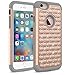iPhone 6S Case,EC™ [Shockproof] Apple iPhone 6S Case, Heavy Duty Dual Layer Hybrid Stud Rhinestone Bling Protection Cover Case for Apple iPhone 6S / 6 (A Rose Gold+Grey)