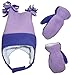N'Ice Caps Girls 4 Corner Sherpa Lined Fleece Hat and Mitten Set