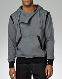Sean John Men's Side Zip Pullover,Gunmetal Heather,Large
