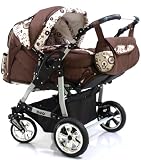 ADBOR Twin Pram DUO No.33 brown / rings ADBOR Twin Pram DUO No.33 brown / rings