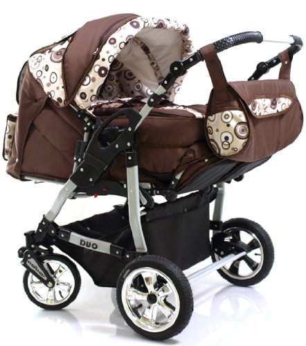ADBOR Twin Pram DUO No.33 brown / rings ADBOR Twin Pram DUO No.33 brown / rings