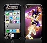iPhone 4 Kobe Bryant #24 Lakers #2 Vinyl Skin kit fits 4th generation apple iPhone decal cover Skins case.