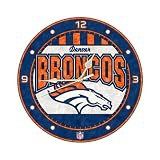 Denver Broncos 12 Inch Art Glass Clock